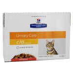 Hill's prescription diet feline c / d multicare urinary care aliment humide saumon 12 x 85g