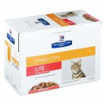 Hill's prescription diet feline c / d multicare stress urinary care aliment humide saumon 12 x 85g