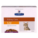 Hill's prescription diet feline k / d kidney care aliment humide boeuf 12 x 85g