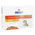 Hill's prescription diet feline k / d kidney care aliment humide poulet 12 x 85g