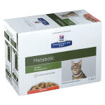 Hill's prescription diet feline weight management metabolic aliment humide poulet 12 x 85g