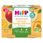 Hipp bio dlices de fruits pot tutti frutti pommes nectarines mangues + 6m 2 x 190g