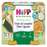 Hipp bio d�lices du jardin pot gratin de courgettes petis l�gumes + 8m 2 x 190g