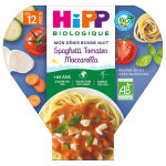 Hipp bio mon dner bonne nuit assiette spaghetti tomates mozzarella + 12m 230g