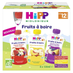 Hipp bio fruits  boire gourde multipack 3 varits + 12m lot de 8 x 120ml