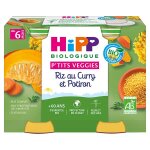 Hipp bio p'tits veggies pot riz au curry et potiron + 6m 2 x 190g