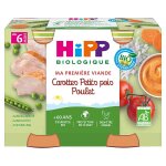 Hipp bio ma premire viande pot carottes petis pois poulet + 6m 2 x 190g