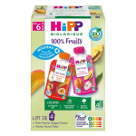 Hipp gourdes 100% fruits mangue / passion et pomme / ananas d�s 6 mois 4x90g