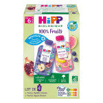 Hipp gourdes 100% fruits myrtilles / grenade et goyave / banane d�s 6 mois 4x90g