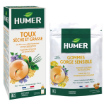 Humer sirop toux sche et grasse 170ml + gommes gorge sensible 30 gommes