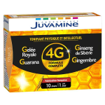 Juvamine 4g formule complète ginseng gelée royale guarana gingembre 10 ampoules Juvamine 4g formule complète ginseng gelée royale guarana gingembre 10 ampoules