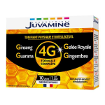 Juvamine 4g formule complète ginseng gelée royale guarana gingembre 10 ampoules Juvamine 4g formule complète ginseng gelée royale guarana gingembre 10 ampoules