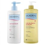 Dexeryl huile de douche apaisante 1l + lait nourrissant 500ml