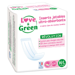 Love & green change bb insert jetable pour couche lavable taille m / l 20 units