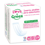 Love & green change bb insert jetable pour couche lavable taille s / m 25 units