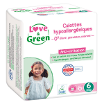 Love & green culottes apprentissage t6 (16kg et + ) hypoallergniques x 26