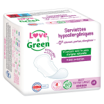 Love & green hygine fminine serviette hypoallergnique nuit extra large 9 units