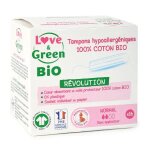 Love & green tampon coton bio voile anti - peluches normal 16 unit�s