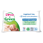Love & green lingettes hypoallergéniques à l'eau micellaire 56 unités Love & green lingettes hypoallergéniques à l'eau micellaire 56 unités
