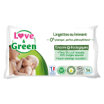 Love & green lingettes hypoallergniques au liniment 56 units