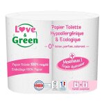 Love & green papier toilette recycl� certifi� dermatest et fsc triple �paisseur x4