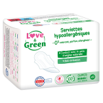Love & green serviettes hypoallerg�niques super 12 unit�s