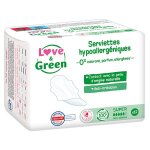 Love & green serviettes z�ro irritation ultra - absorbantes super 12 unit�s