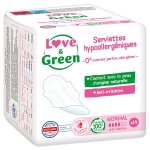Love & green serviettes hypoallerg�niques normal 14 unit�s