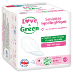 Love & green serviettes hypoallerg�niques normal 14 unit�s