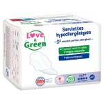 Love & green serviettes nuit hypoallerg�niques 0% x10