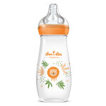 Luc et la biberon plastique orange lion 330ml