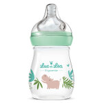Luc et la biberon plastique vert hippopotame 150ml