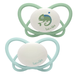 Luc et l�a physio 2 sucettes nuit physiologiques cameleon + 18 mois