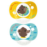 Luc et la sucette anatomique petit ours brun + 0m lot de 2
