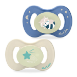 Luc et l�a sucette anatomique v�g�tale + 18m bleu lot de 2