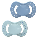 Luc et la sucette anatomique vgtale 6 - 18m bleu lot de 2
