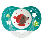 Luc et l�a sucette physiologique petit ours brun no�l + 18m