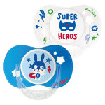 Luc et léa sucette silicone edition limitée duo super héros lapin volant + 18mois Luc et léa sucette silicone edition limitée duo super héros lapin volant + 18mois