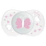 Luc et léa sucette silicone papillon rose 0 - 2m Luc et léa sucette silicone papillon rose 0 - 2m
