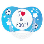 Luc et léa sucette silicone symétrique foot j'aime le foot 0 - 6m Luc et léa sucette silicone symétrique foot j'aime le foot 0 - 6m