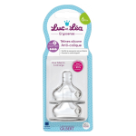 Luc et l�a t�tines silicone anti - colique 6m + liquide �pais lot de 2