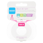 Mam allaitement bout de sein silicone taille m lot de 2 + bote de strilisation