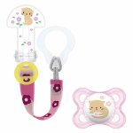 Mam kit sucette silicone 0 - 6m + attache sucette chat transparent