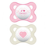 Mam original sucette anatomique + 2m j'aime daddy rose lot de 2 + bote de strilisation