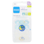 Mam original sucette anatomique nuit + 2m dinosaure lune lot de 2 + bote de strilisation