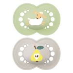 Mam sucette original nature 18 + mois silicone motifs mouton poire x2