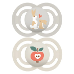 Mam sucette perfect animaux 18 + mois silicone motif lapins pomme x2