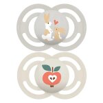 Mam sucette perfect animaux 18 + mois silicone motif lapins pomme x2