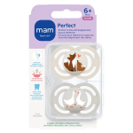 Mam sucette perfect animaux 6 + mois silicone x2
