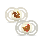 Mam sucettes perfect nuit 6 + mois silicone lapins et poules x2